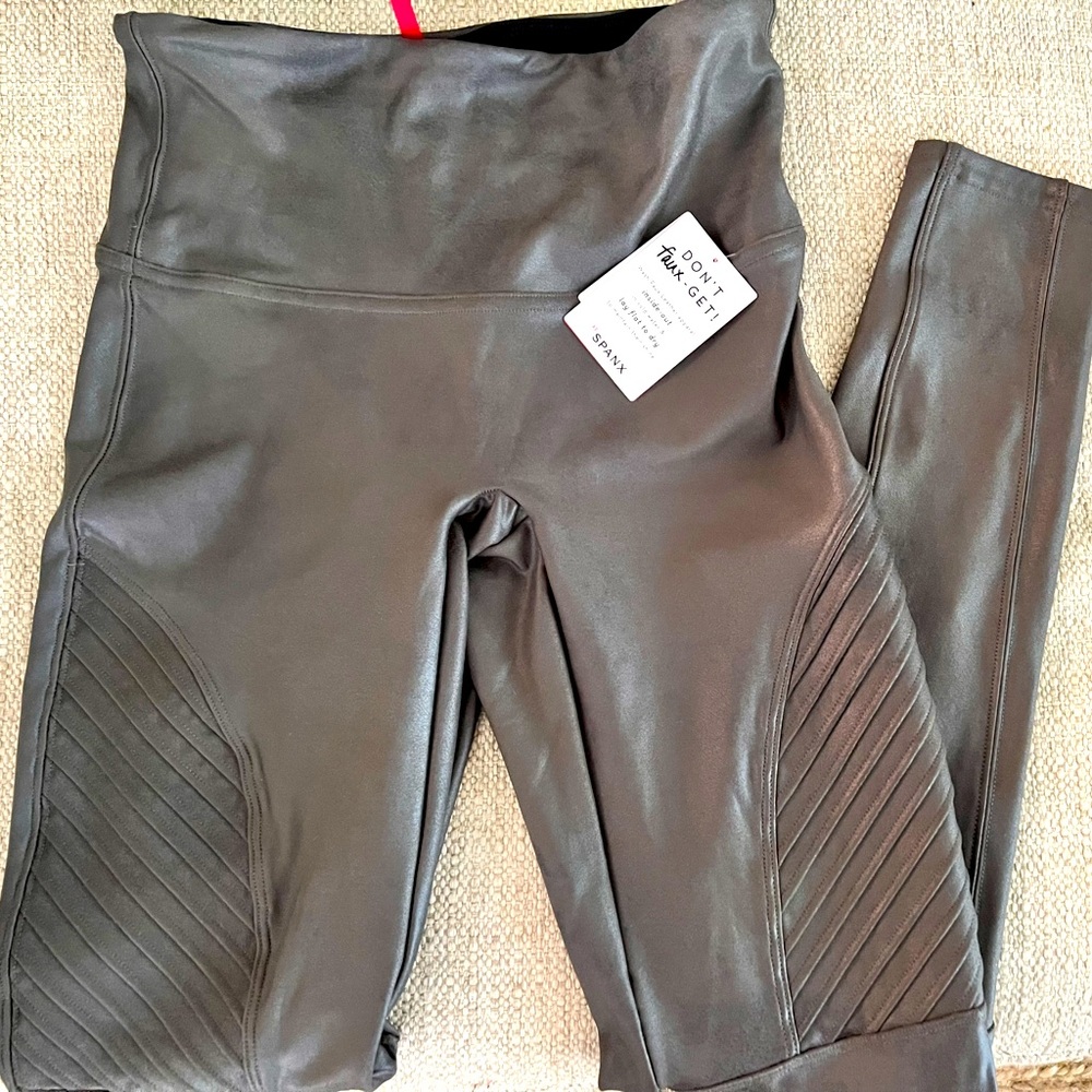 SPANX Faux Leather Moto Leggings